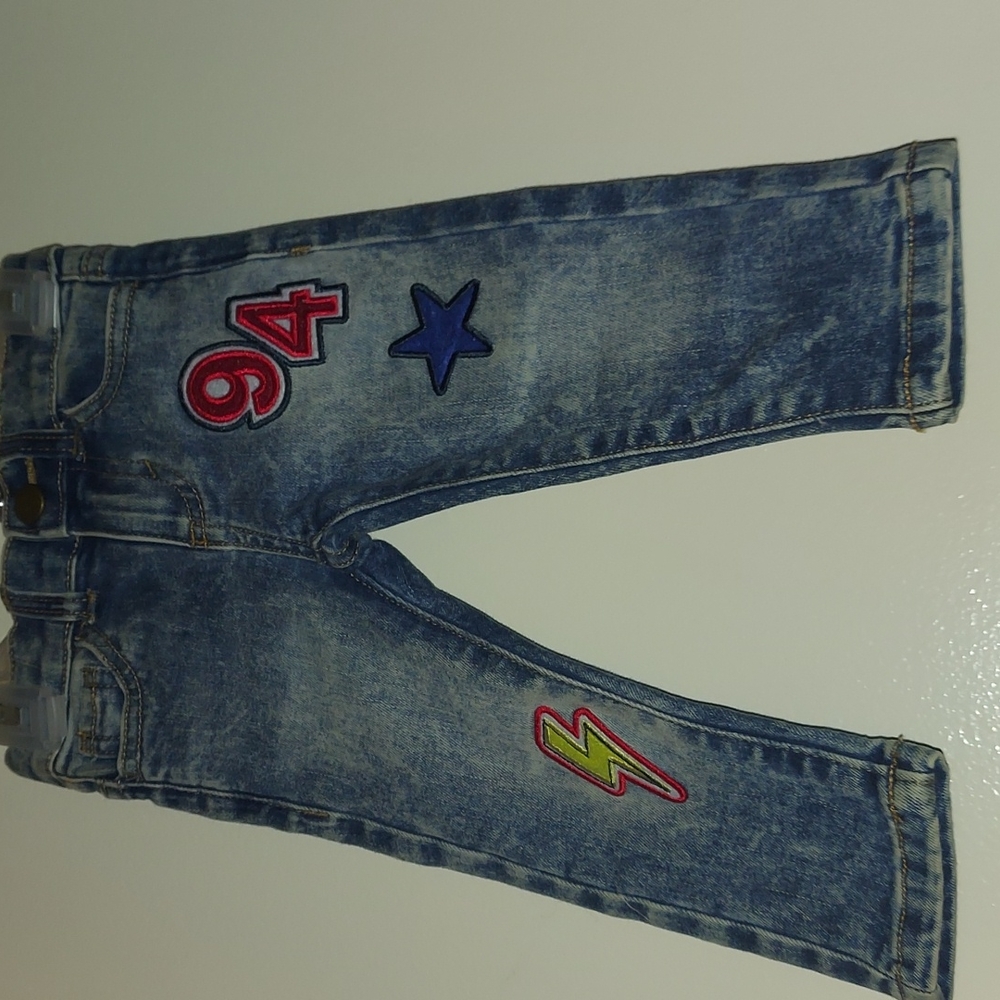 Wonder nation baby jeans with iron on patches!